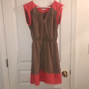 Tan and orange bar III dress